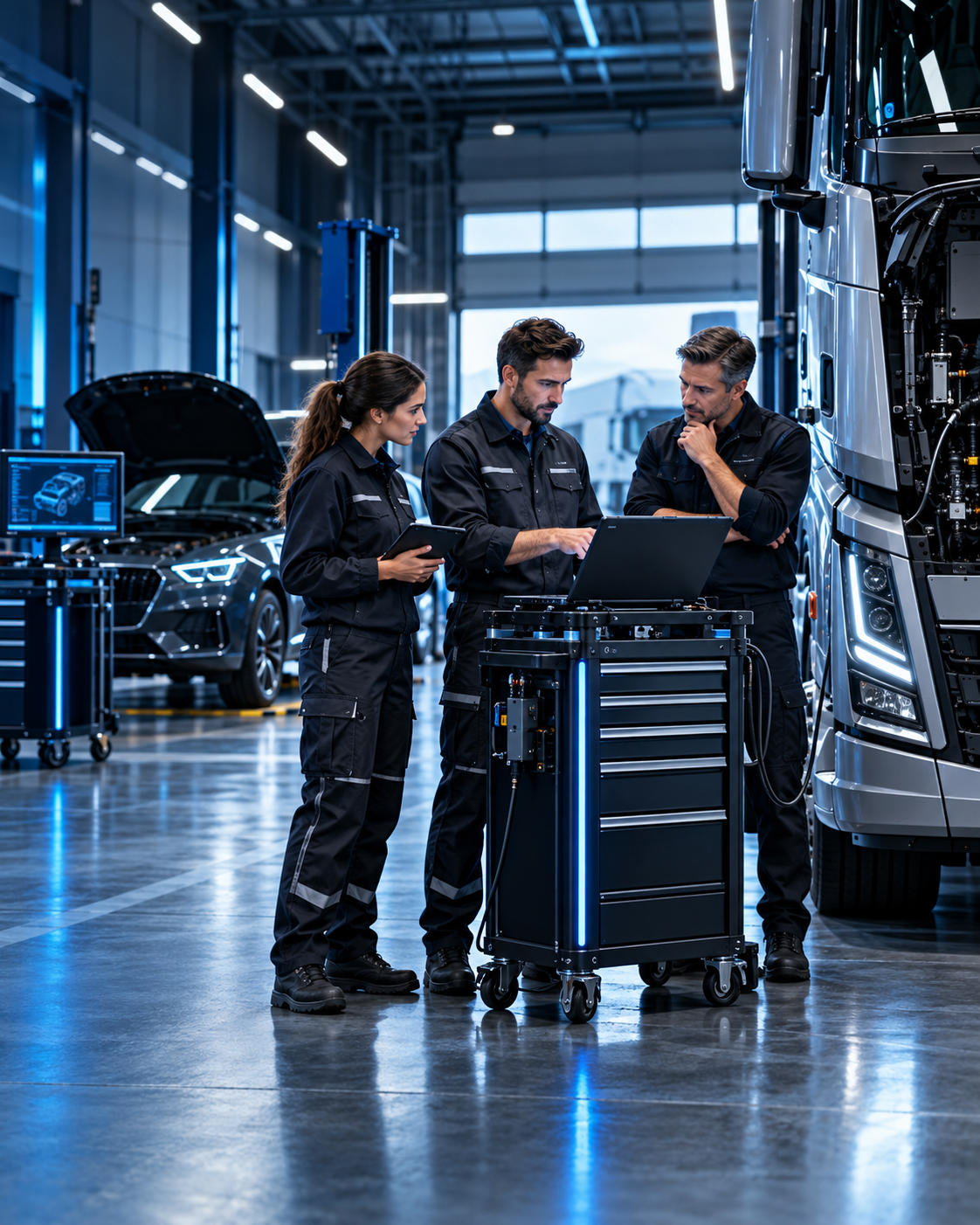 VM DIAG automotive technical team and workshop environment