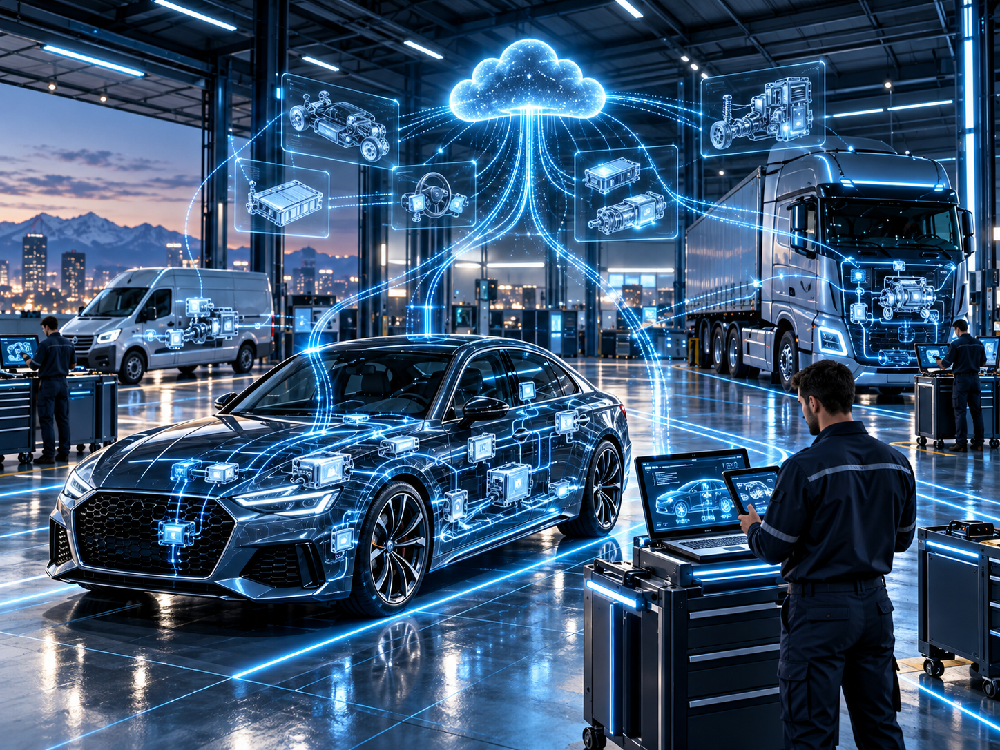 Vehicle diagnostic systems integrated with modern workshop technology
